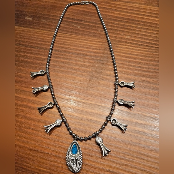 Arthur Pepper ART Faux Turquoise Bear Paw Necklace Clip Earring Set - Picture 5 of 11